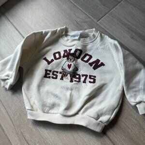 Zara London Teddy Bear Graphic Sweatshirt, Size 2 years